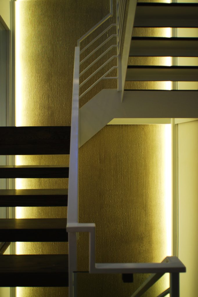 Custom staircase in condominium renovation Formlinea Design Build, Chicago IL