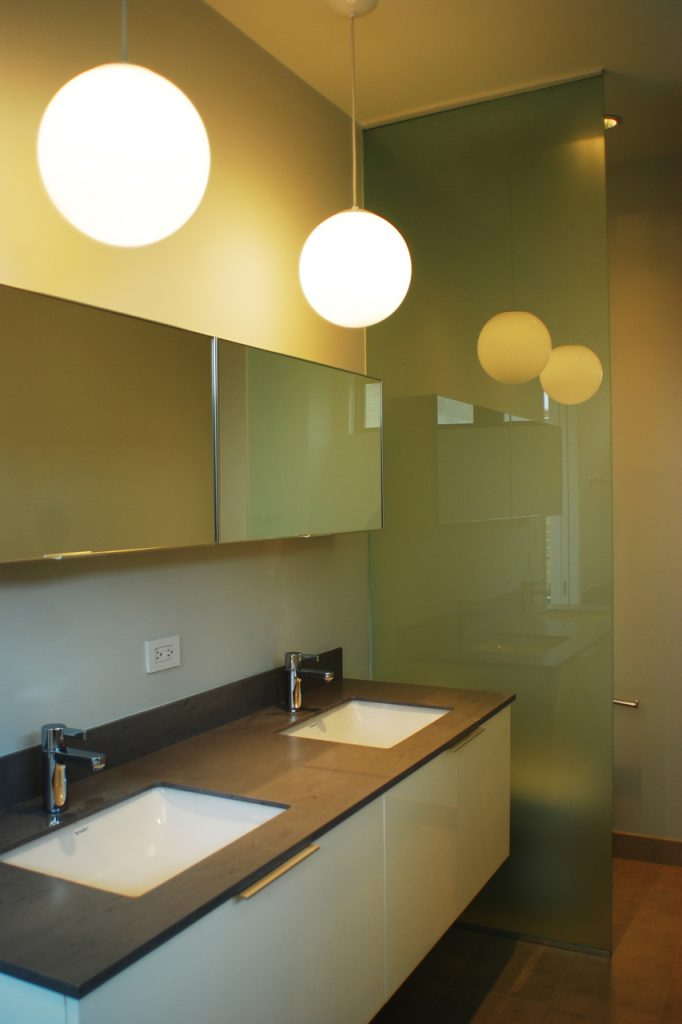 Master bathroom in a condo renovation Formlinea Design Build, Chicago IL