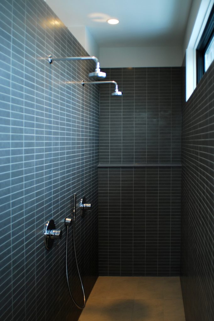 Custom shower in a condominium renovation Formlinea Design Build, Chicago IL