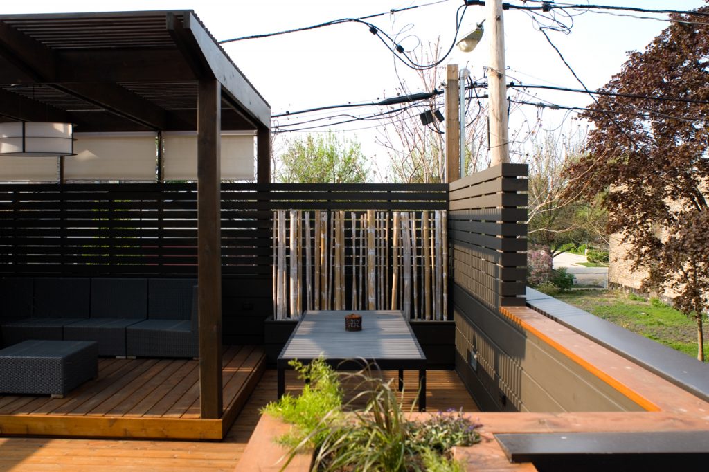 Outdoor space seating in a condominium renovation Formlinea Design Build, Chicago IL