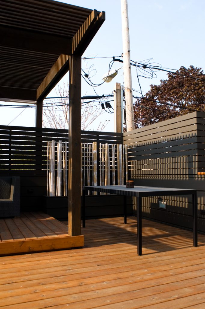Outdoor table in a condominium renovation Formlinea Design Build, Chicago IL