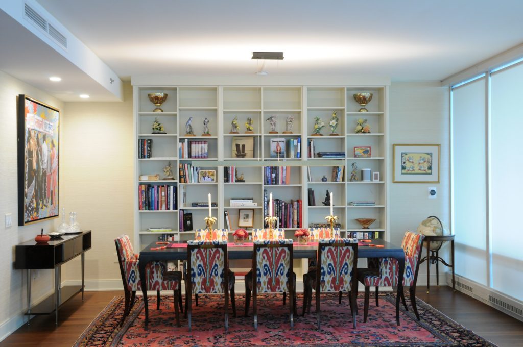 Custom bookcases in a condominium renovation Formlinea Design Build, Chicago IL